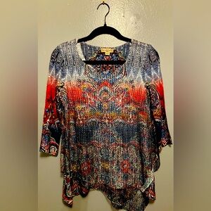 Live and Let Live Mid Sleeve Blouse - Small Petite